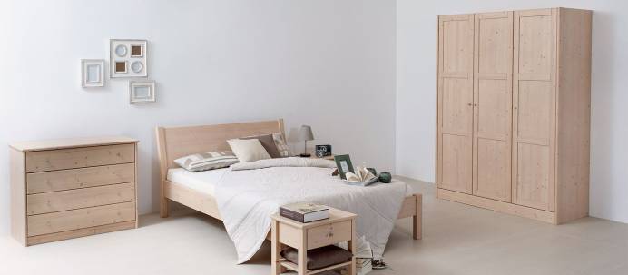 Gaderform Massivholzbett Ginevra