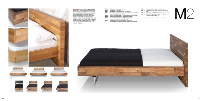 Massivholzbetten Luna Bett M2