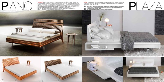 Massivholzbetten Luna Bett Piano und Plaza