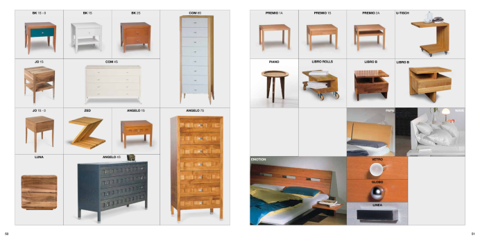 Massivholzbetten Luna Nachttische und Regale