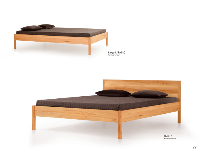 Massivholzbetten Zack Liege L Basic und Bett L1