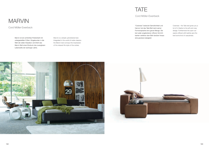Polsterbetten Moeller Design Bett Marvin und Tate