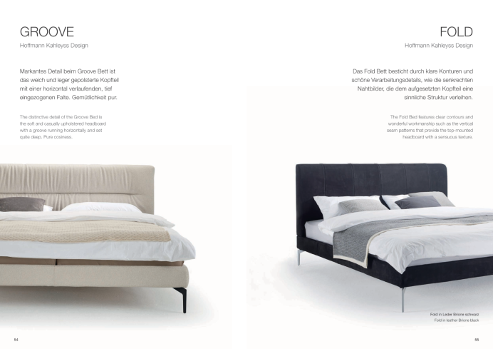Polsterbetten Moeller Design Betten Groove und Fold